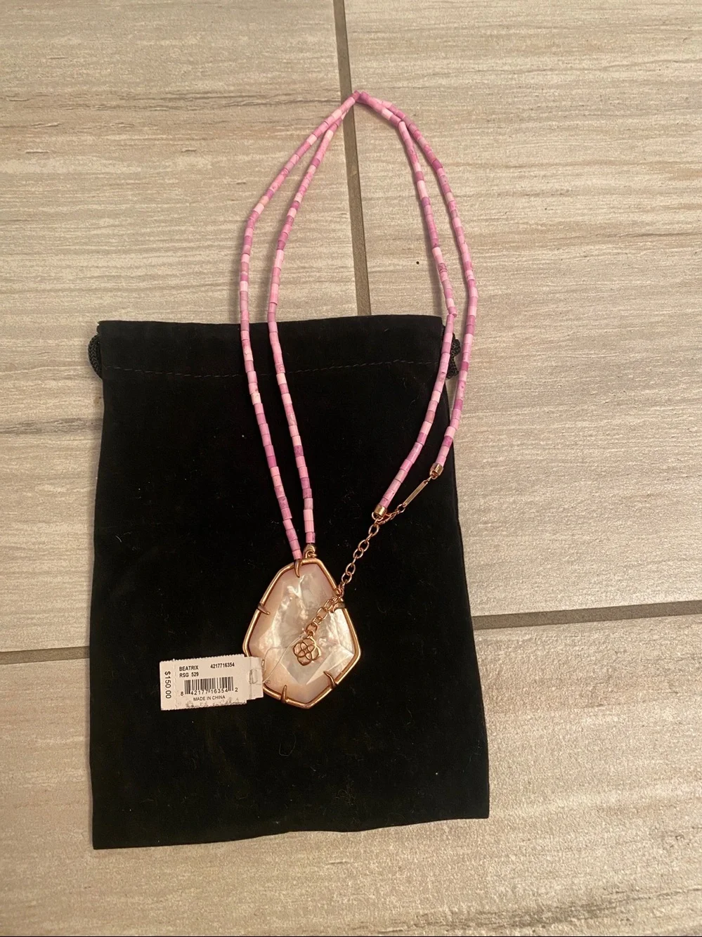 NWT Kendra Scott Beatrix rose gold beaded statement necklace.
